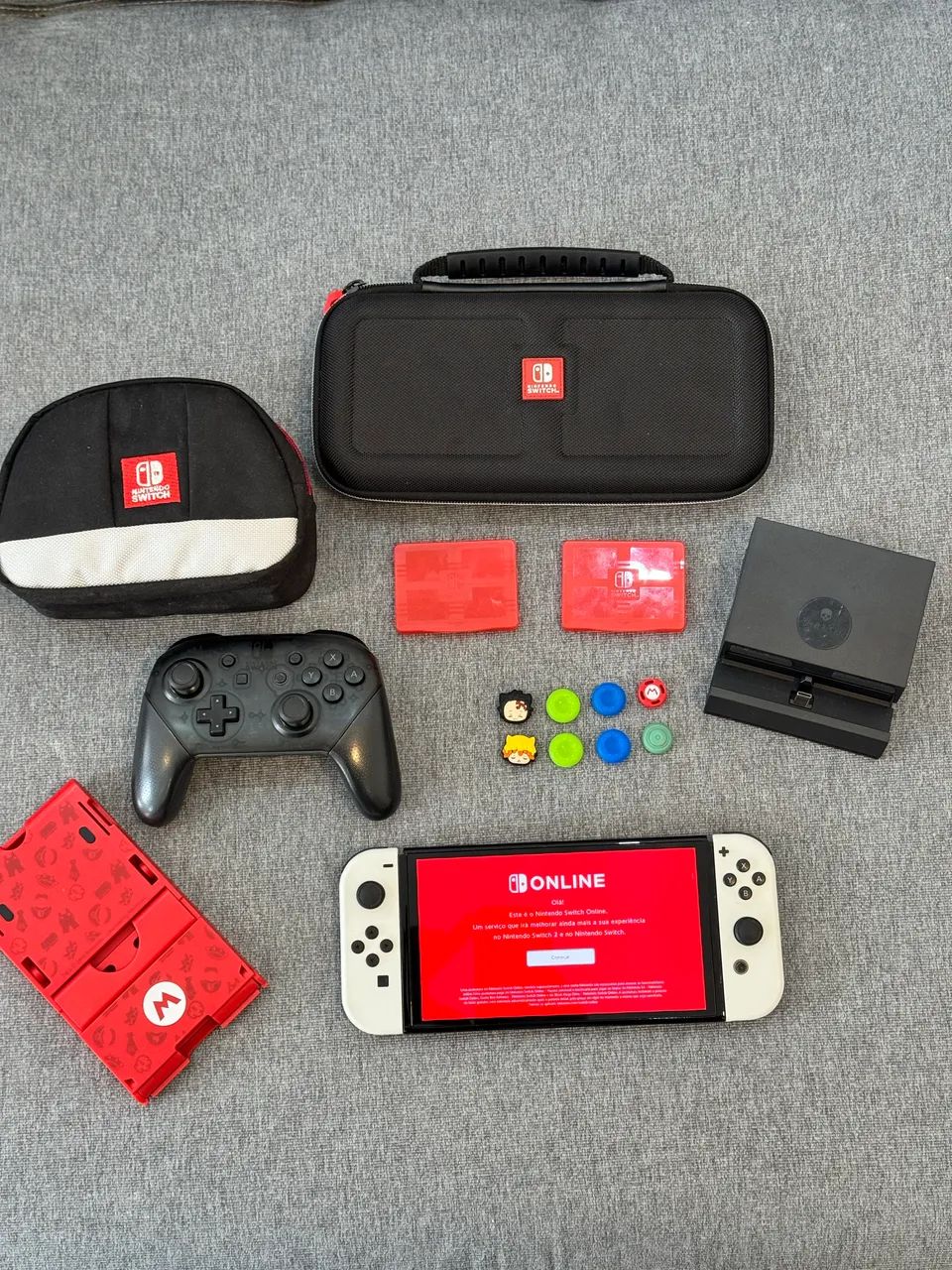 Nintendo Switch Oled + Controle Pro + Acessórios