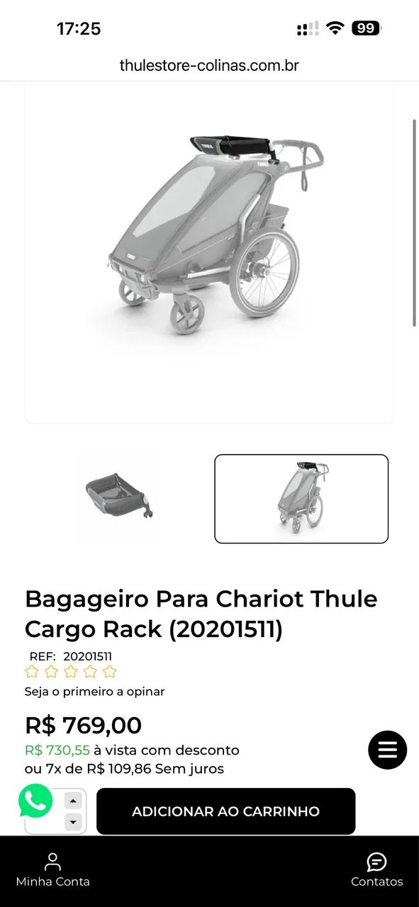 Thule Chariot CAB Duplo + 2 Infant Sling + Bagageiro - Completo - Foto 5