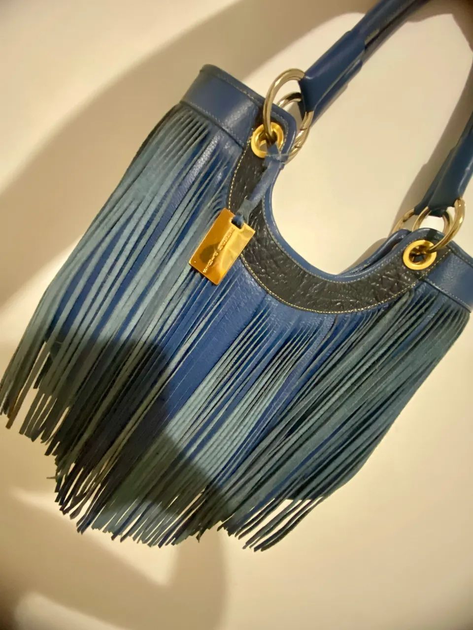 Bolsa Vanda Pires Original em couro azul - Foto 2