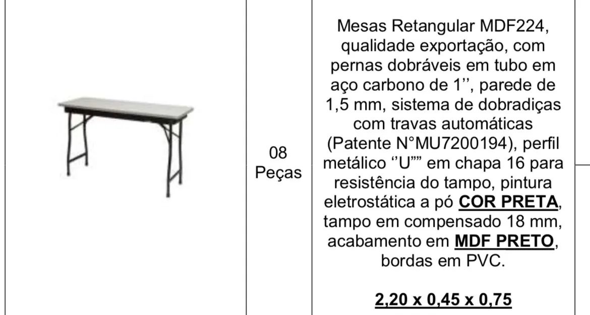 Mesa retangular dobrável - Foto 5