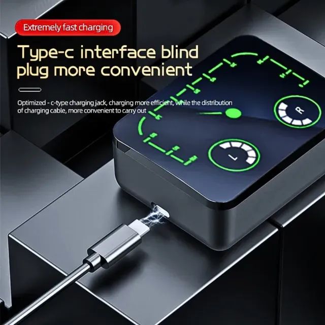 Fone De Ouvido Case De Carregamento Deslizante Led M90 Max - Foto 3