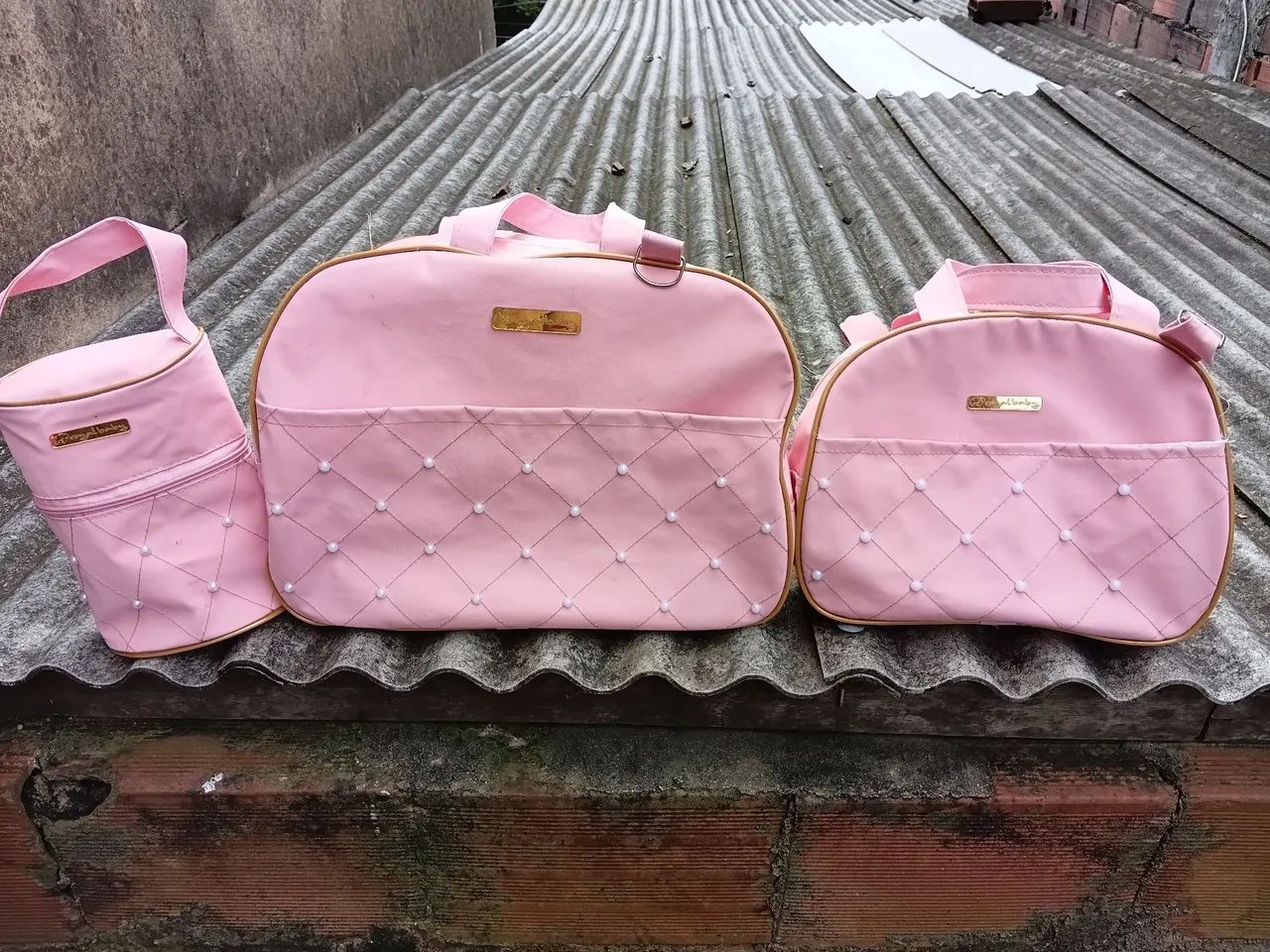 Kit Bolsa Mala Maternidade Rosa - Foto 5