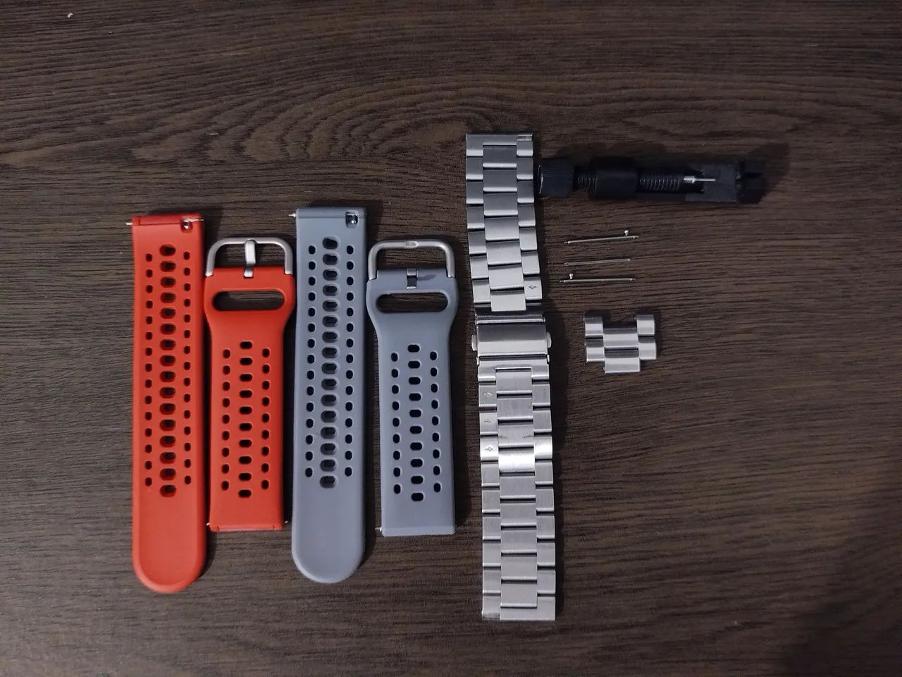 Kit 3 Pulseiras Smartwatch 22mm (Aço Inox + Silicone + Extrator)