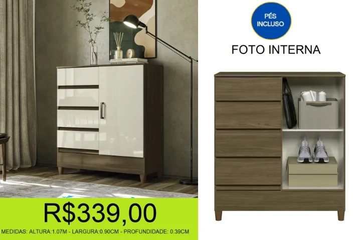 comoda - com gavetas - sapateira - compre e retire hoje mesmo  - Foto 3