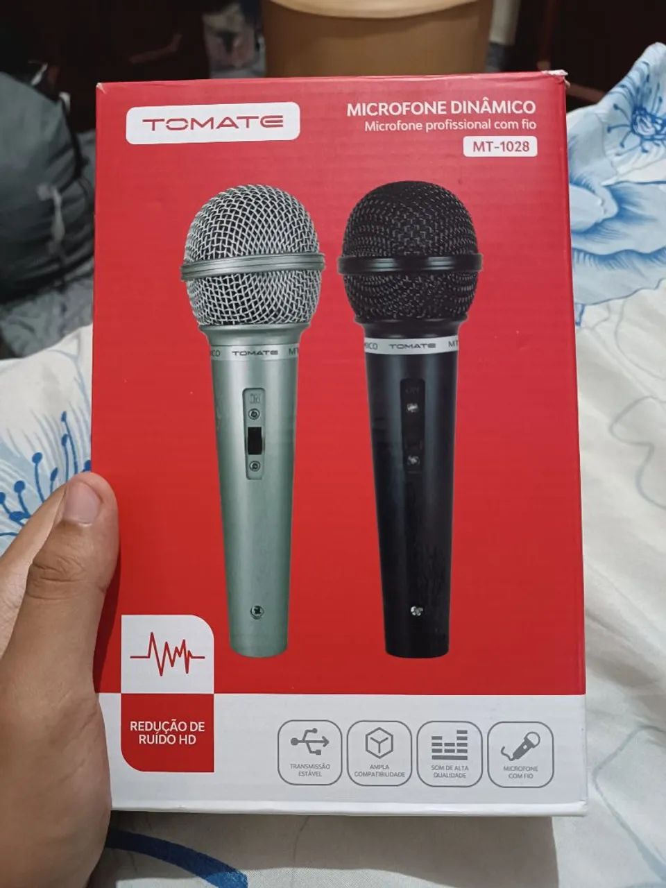 Kit 2 Microfones Tomate com Fio P10 NUNCA USADO