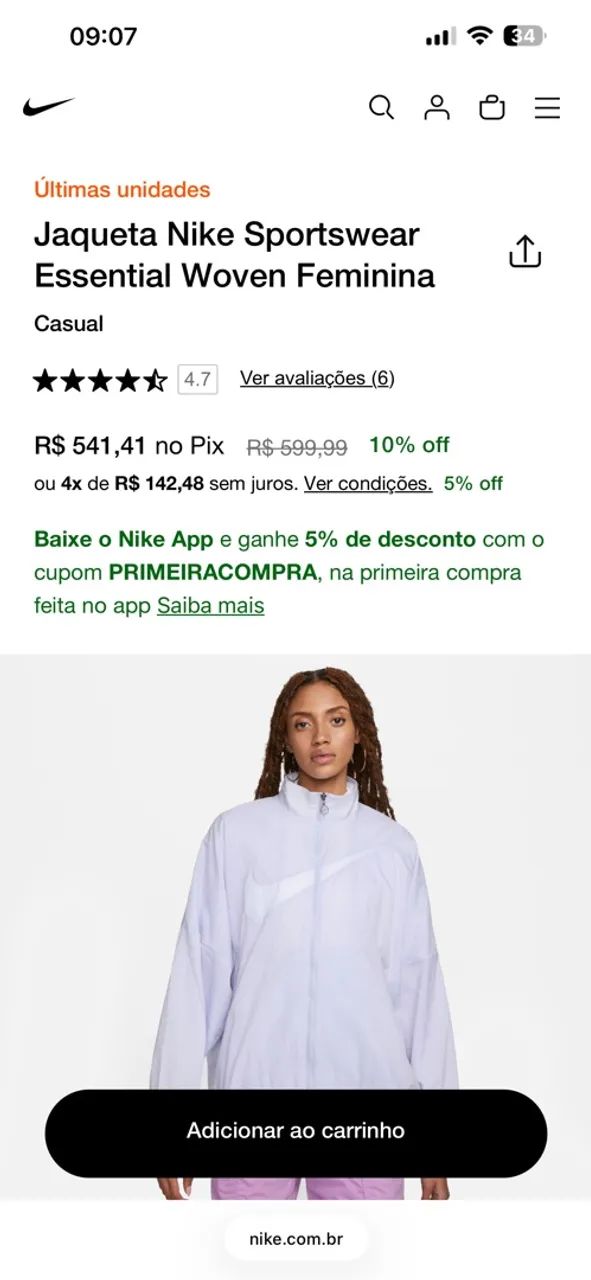 casaco nike swoosh lilas  - Foto 3