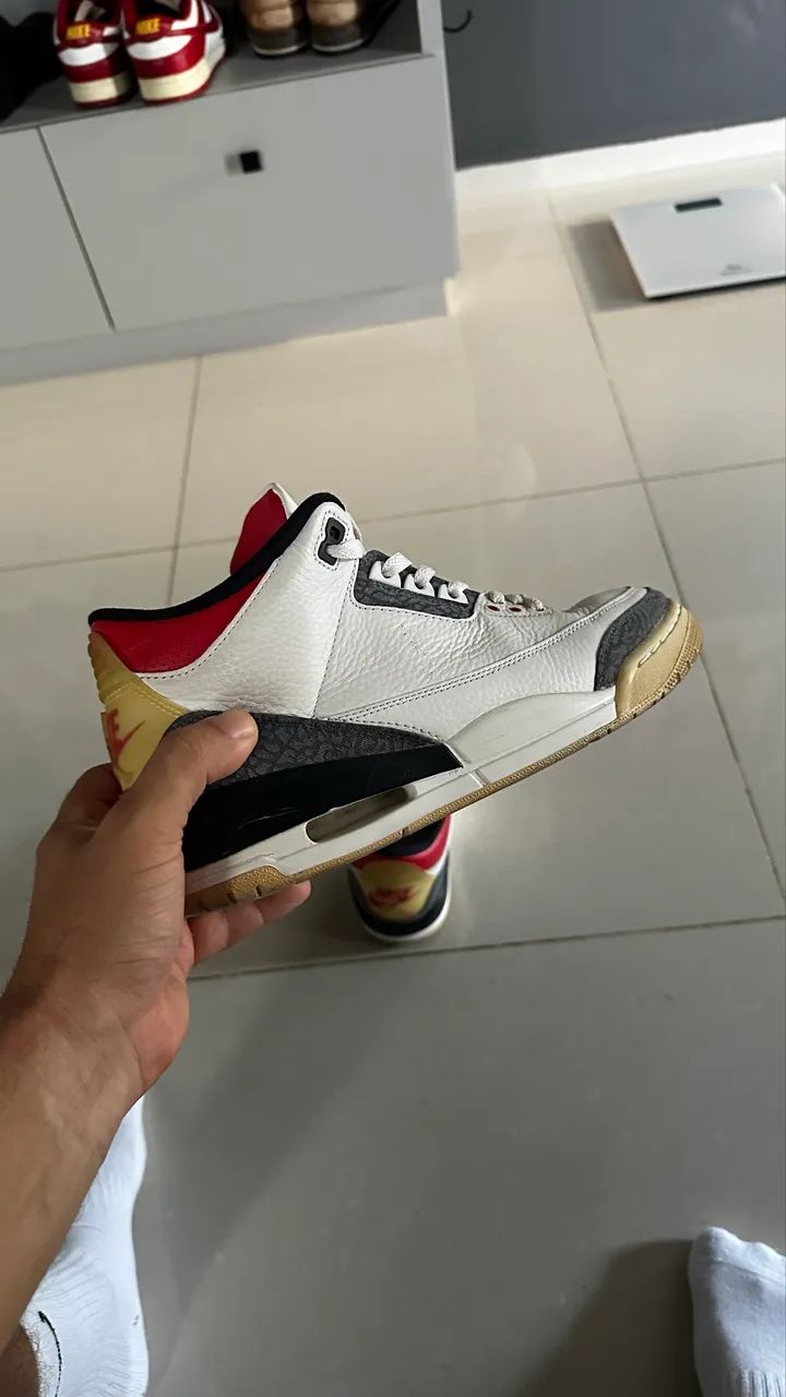 Tênis Jordan 3 fire red denim  - Foto 2