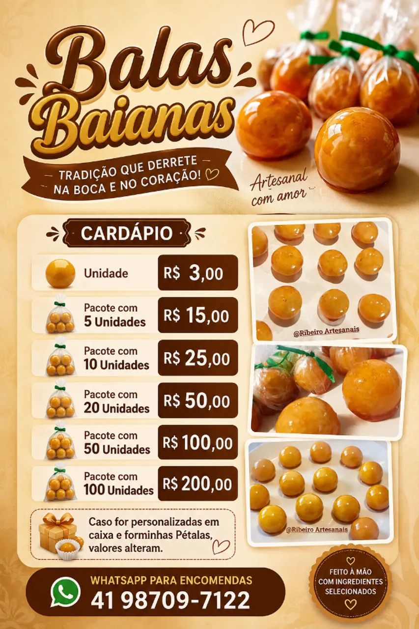 Doces Balas Baianas/Vidradas 