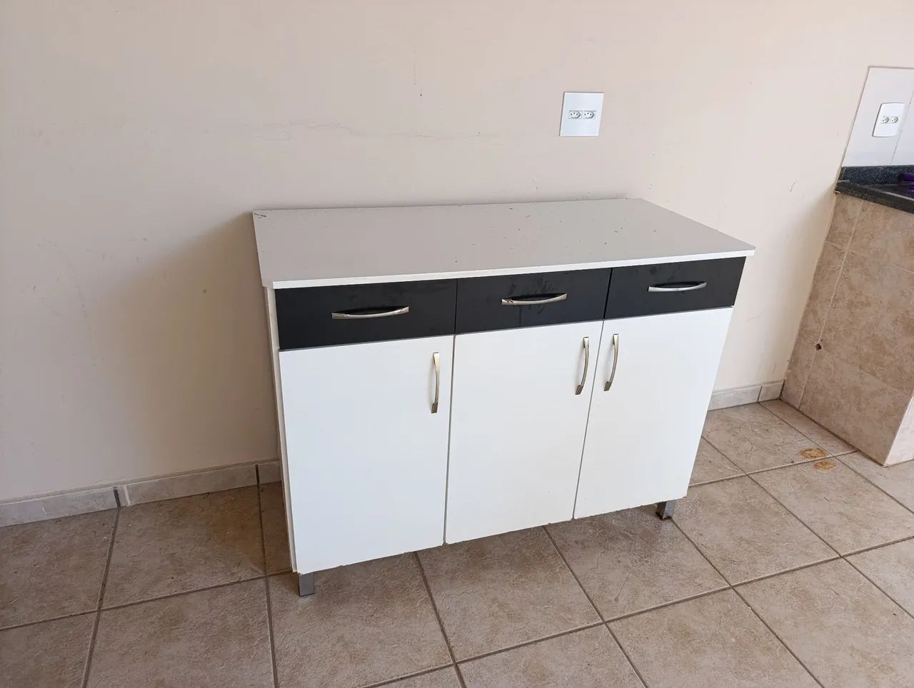 Balcão em MDF branco para cozinha - Foto 2