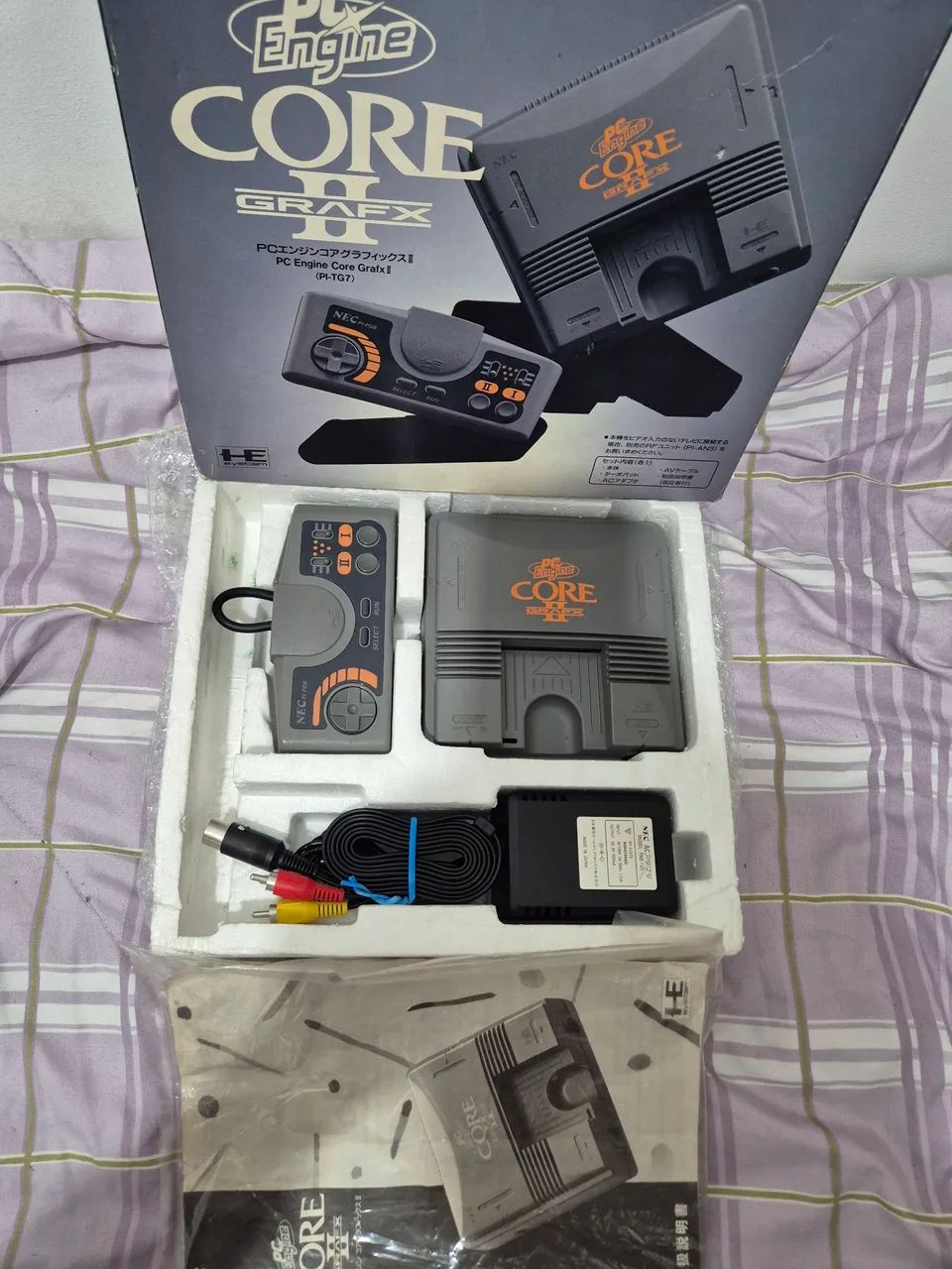 PCエンジン CORE Grafx II Video Game PC ENGINE CORE GRAFX II + 01 Jogo HuCard/Original