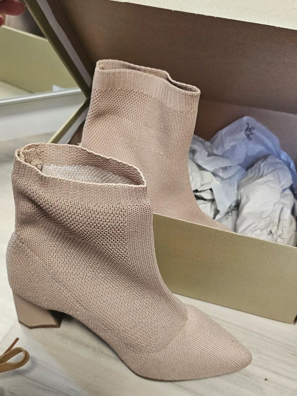 Bota Meia Nude - Foto 3
