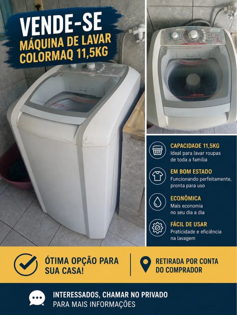 Máquina de lavar Colormaq 11,5 KG 