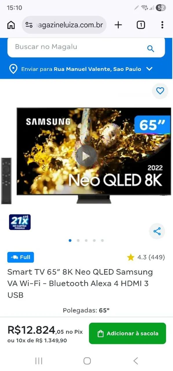 TV SAMSUNG NEO QLED 8K 65" POLEGADAS  - Foto 5