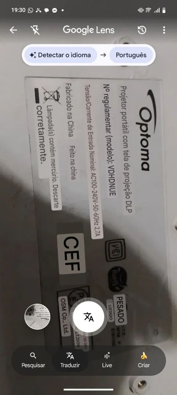 Projetor optoma