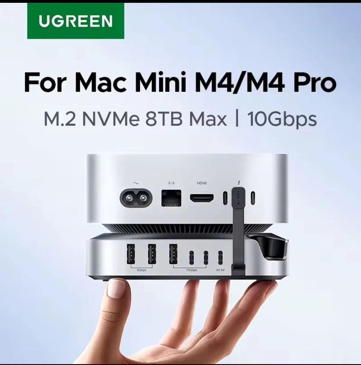 Hub UGREEN para Mac Mini M4 e M4 Pro com Case para SSD M2 NVMe