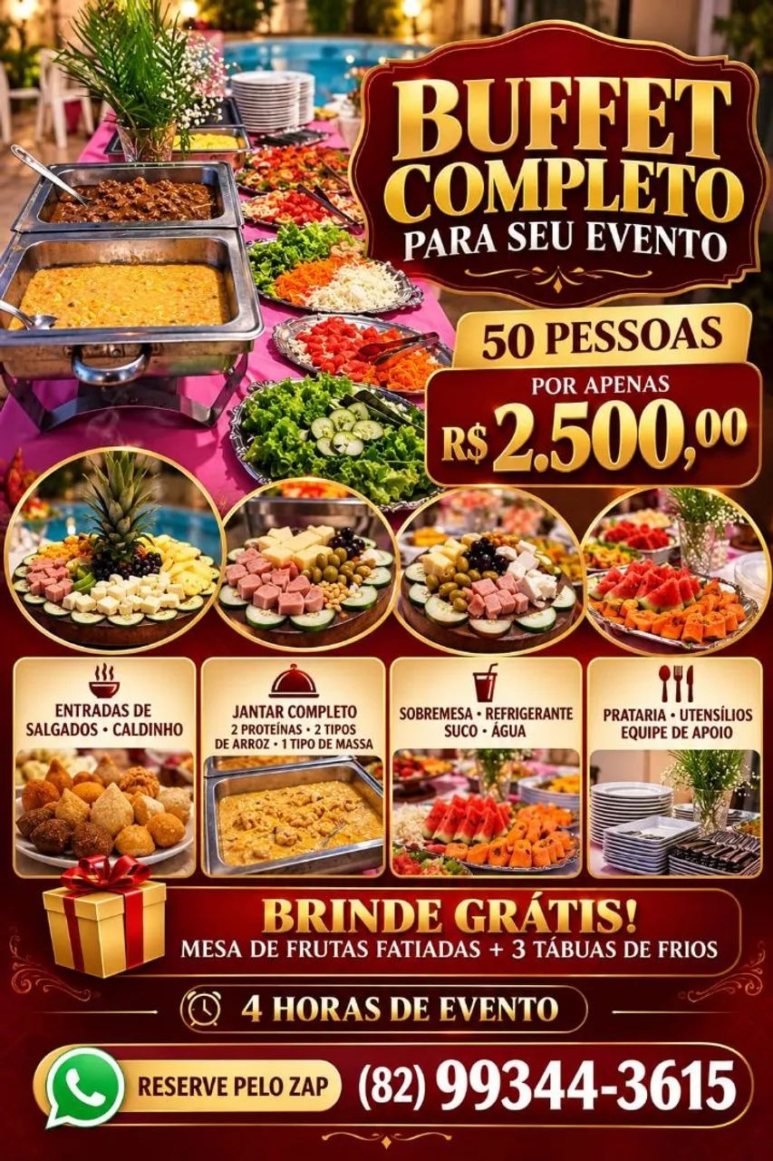 Buffet para casamento dos sonhos com preços especiais 