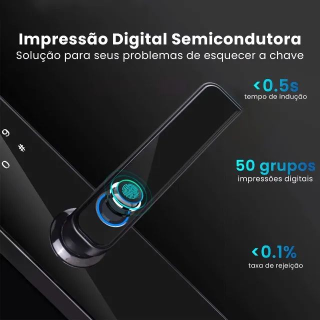 Fechadura inteligente com impressão digital e controle por wifi Novo - Foto 3