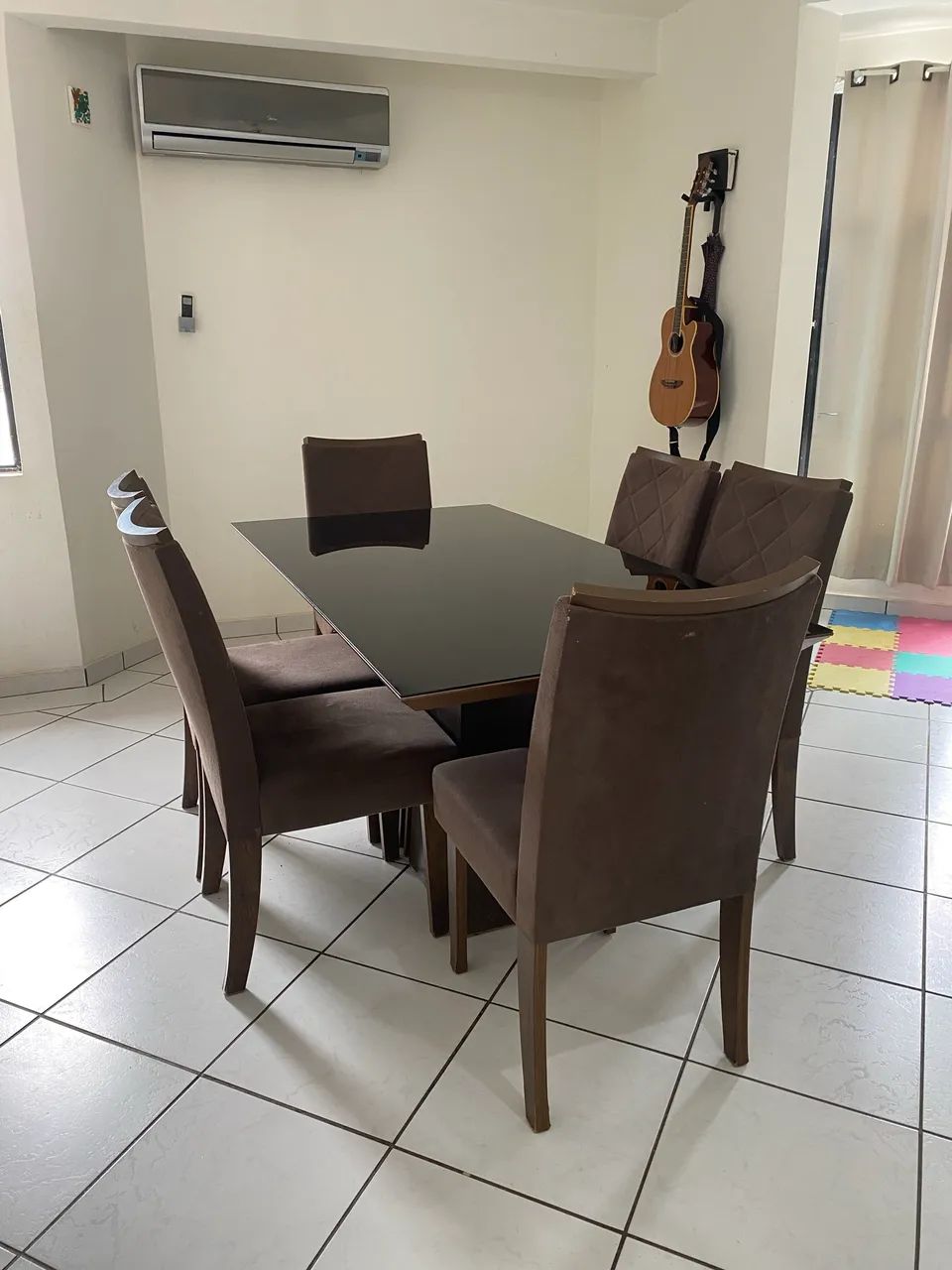 MESA 6 CADEIRAS MDF TAMPÃO DE VIDRO - Foto 5