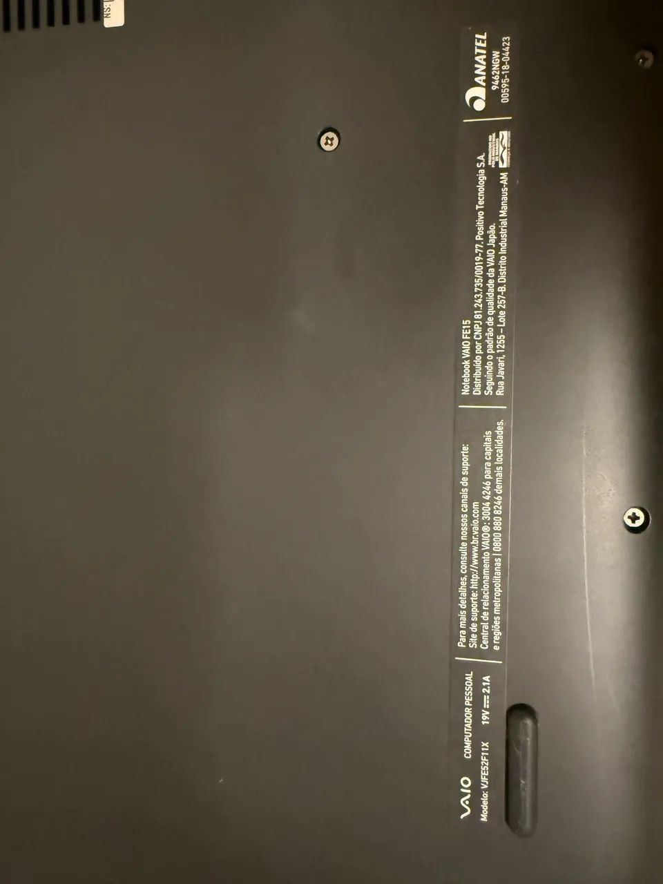 Notebook vaio com avaria