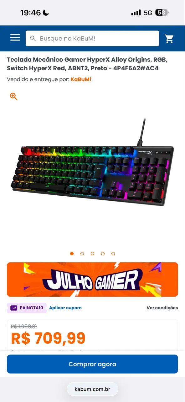 Teclado HyperX Alloy Origins - Foto 3