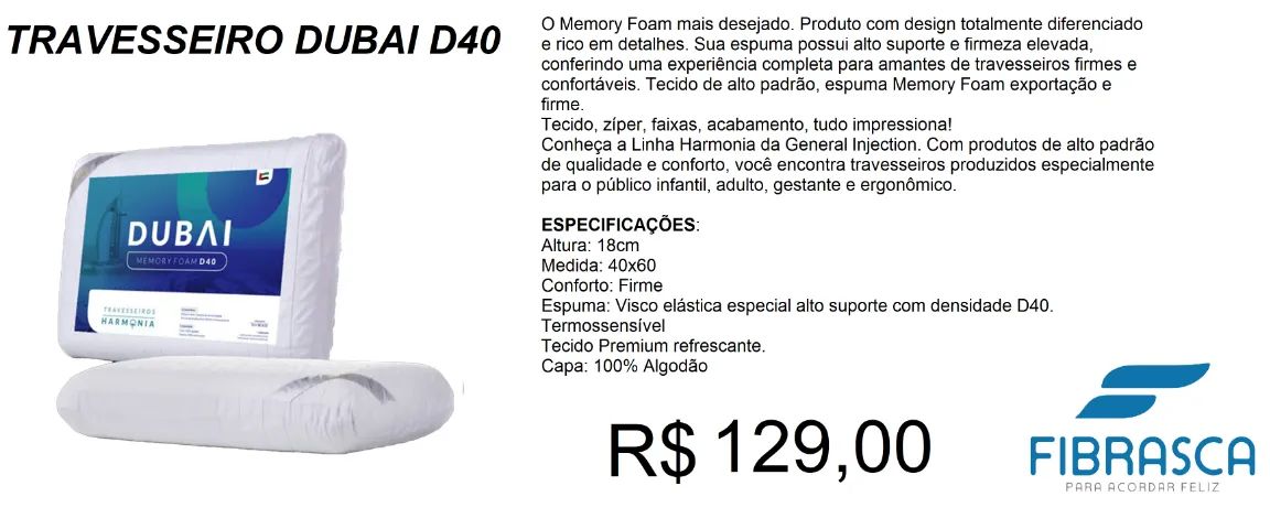 travesseira com visco dubai parcelamos sem juros