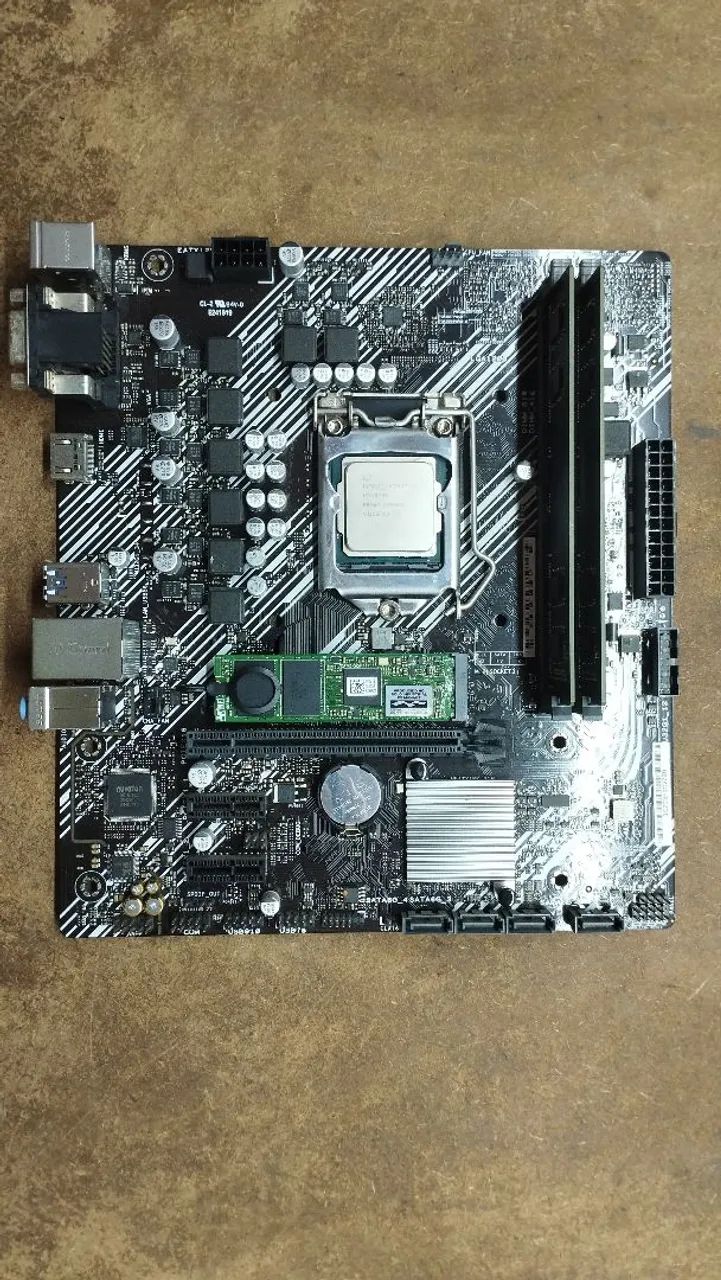 Kit placa mãe Asus, i7 décima, 8gb, Nvme 256