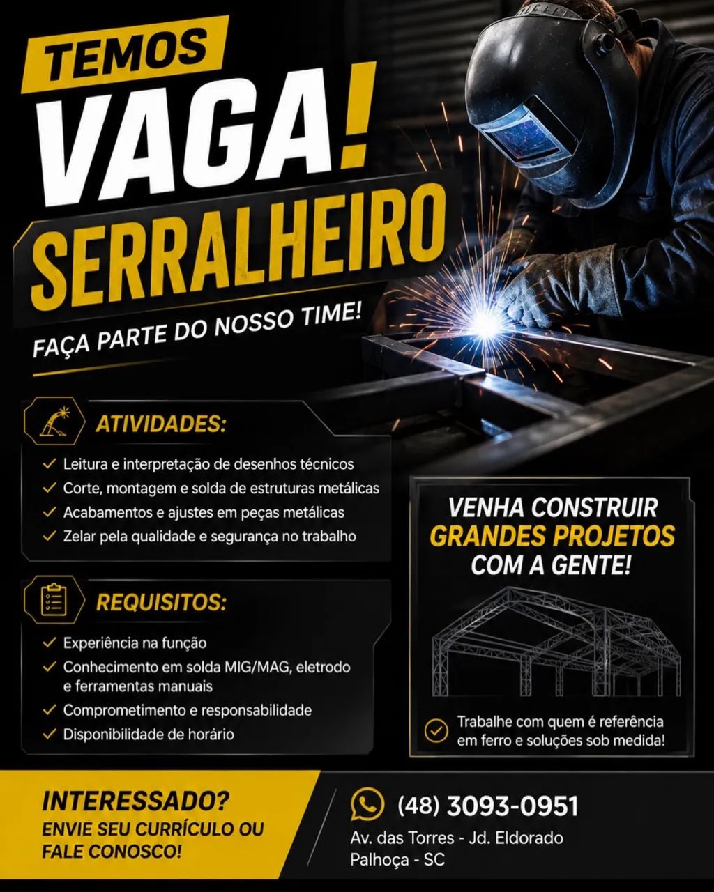 Vaga serralheiro 
