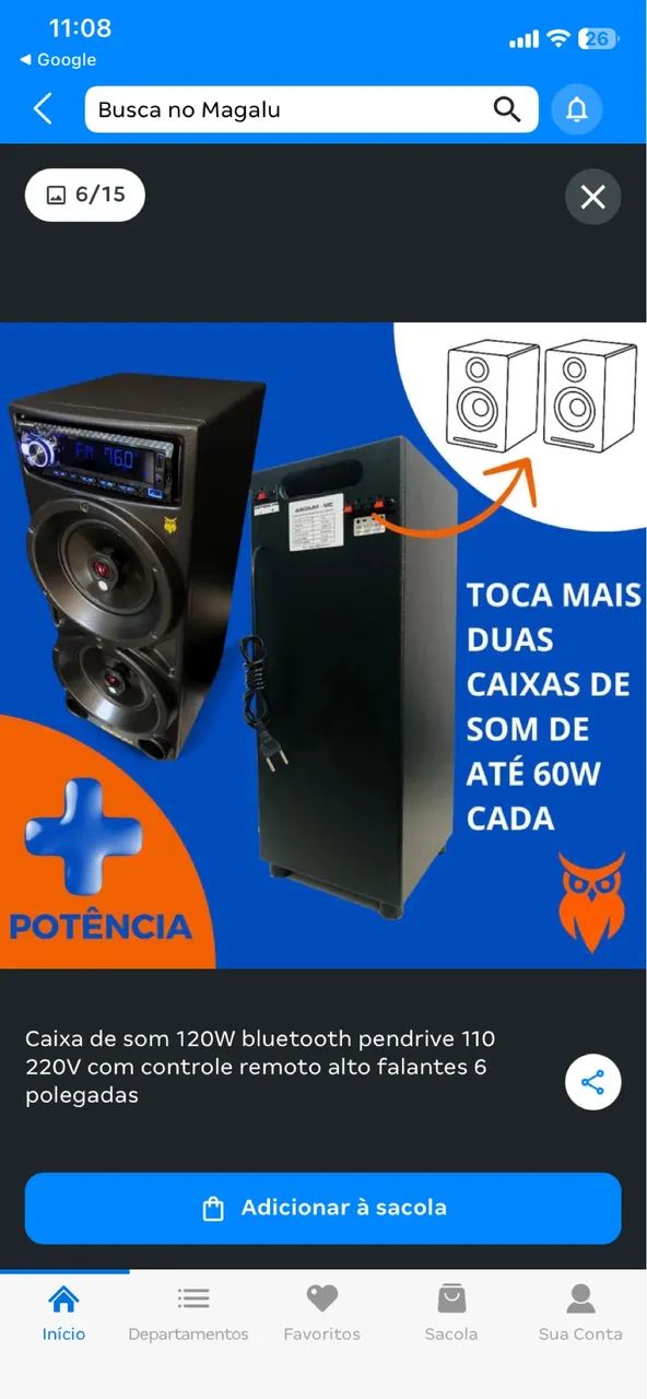 caixa de som awdium aw 570t - Foto 3