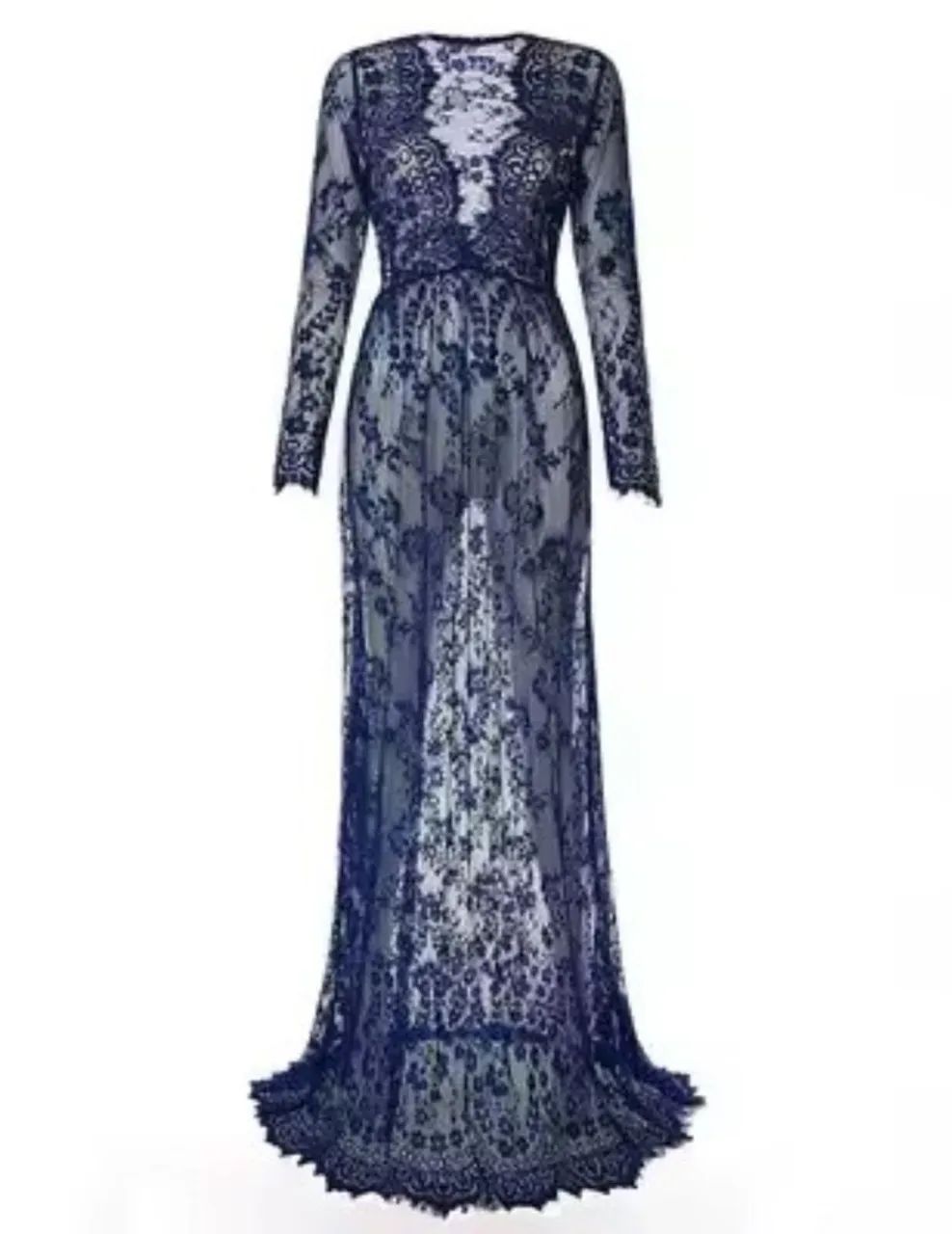 Vestido Renda Gestantes Saída de Praia Sobreposição  - Foto 2