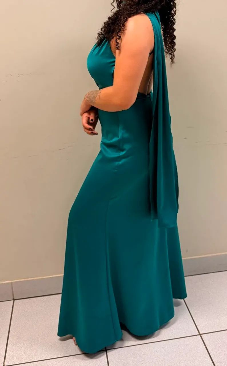 Vestido longo formal verde esmeralda - Foto 2