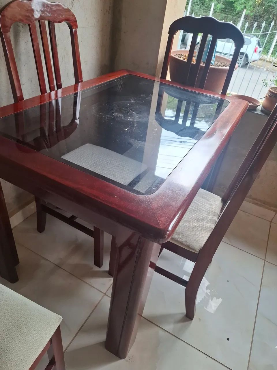 MESA MOGNO 4 CADEIRAS QUALIDADE SUPERIOR  - Foto 4