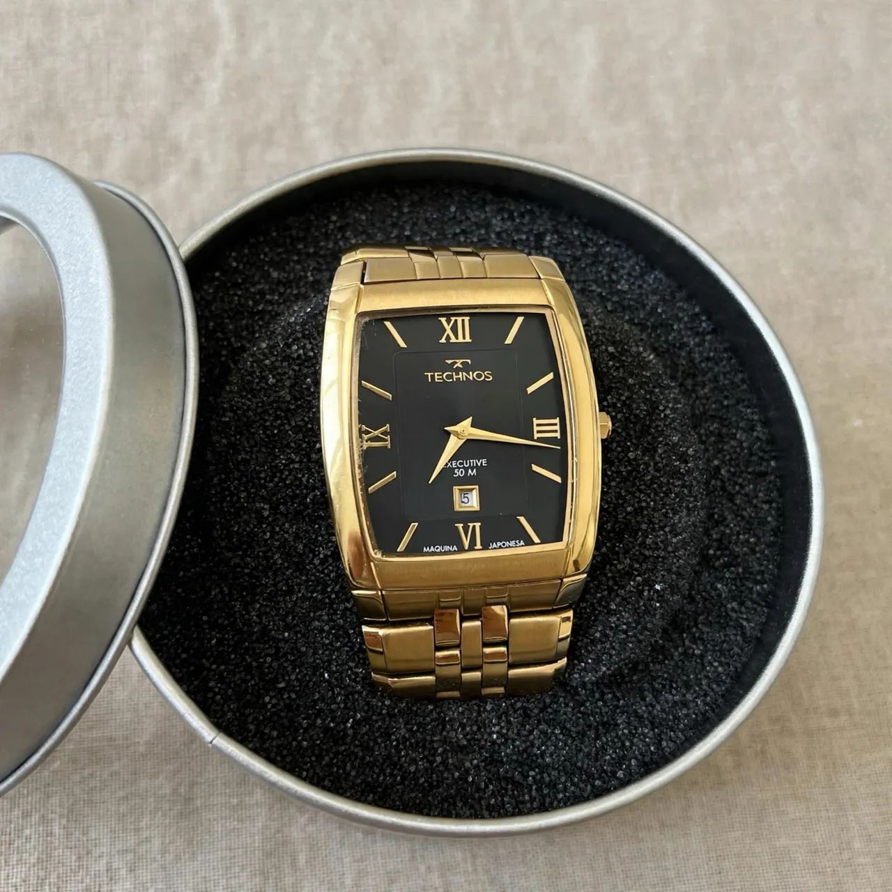 Relógio Technos Executive Dourado - 50M | Máquina Japonesa - Com Caixa
