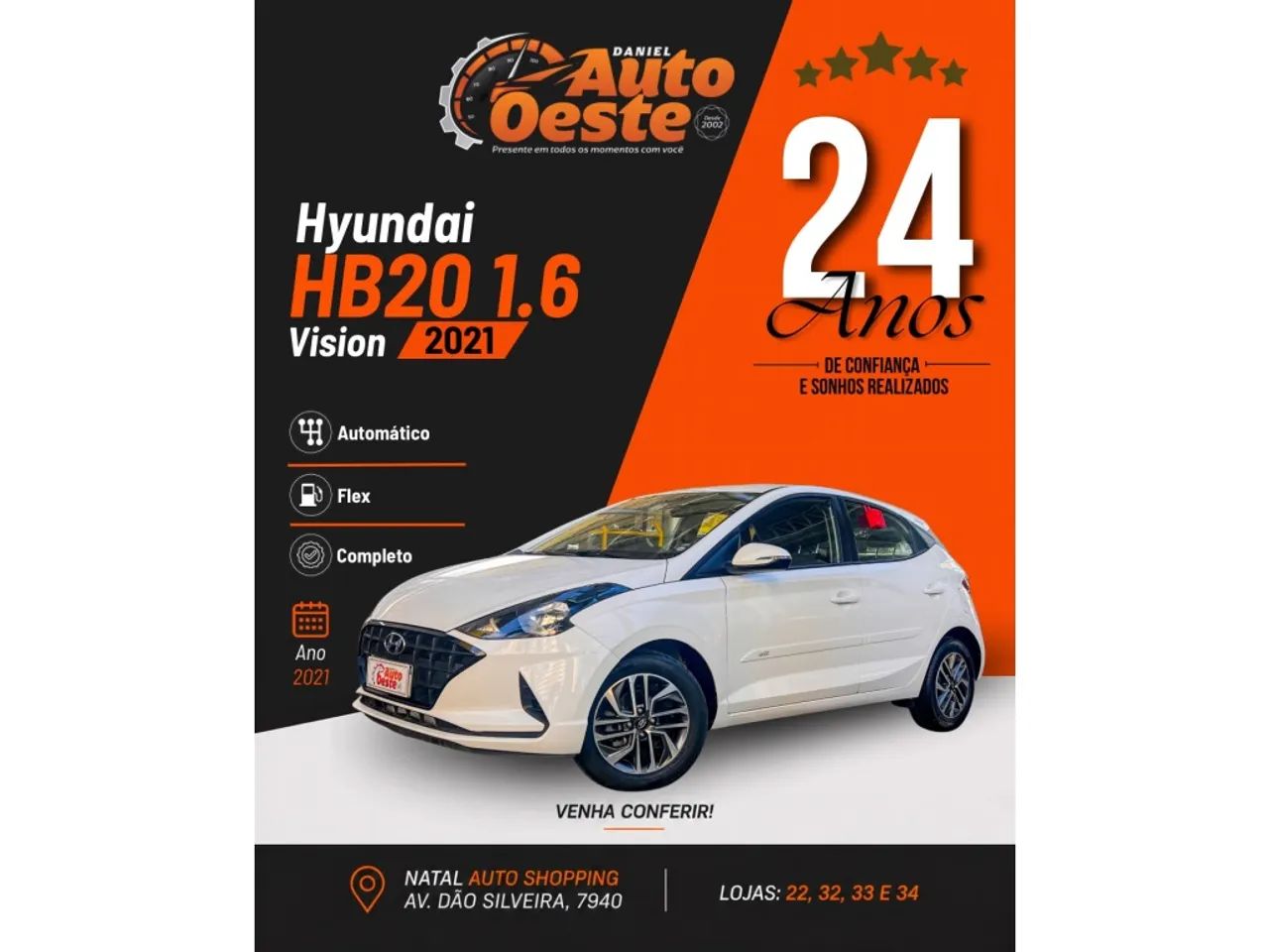 Hyundai HB20 Vision 1.6 Flex 16V AUT 2021