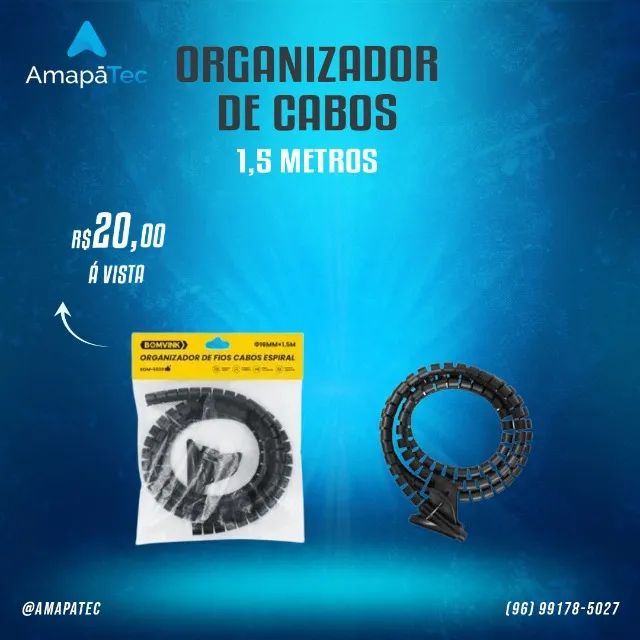 Organizador de Fios e Cabos Espiral