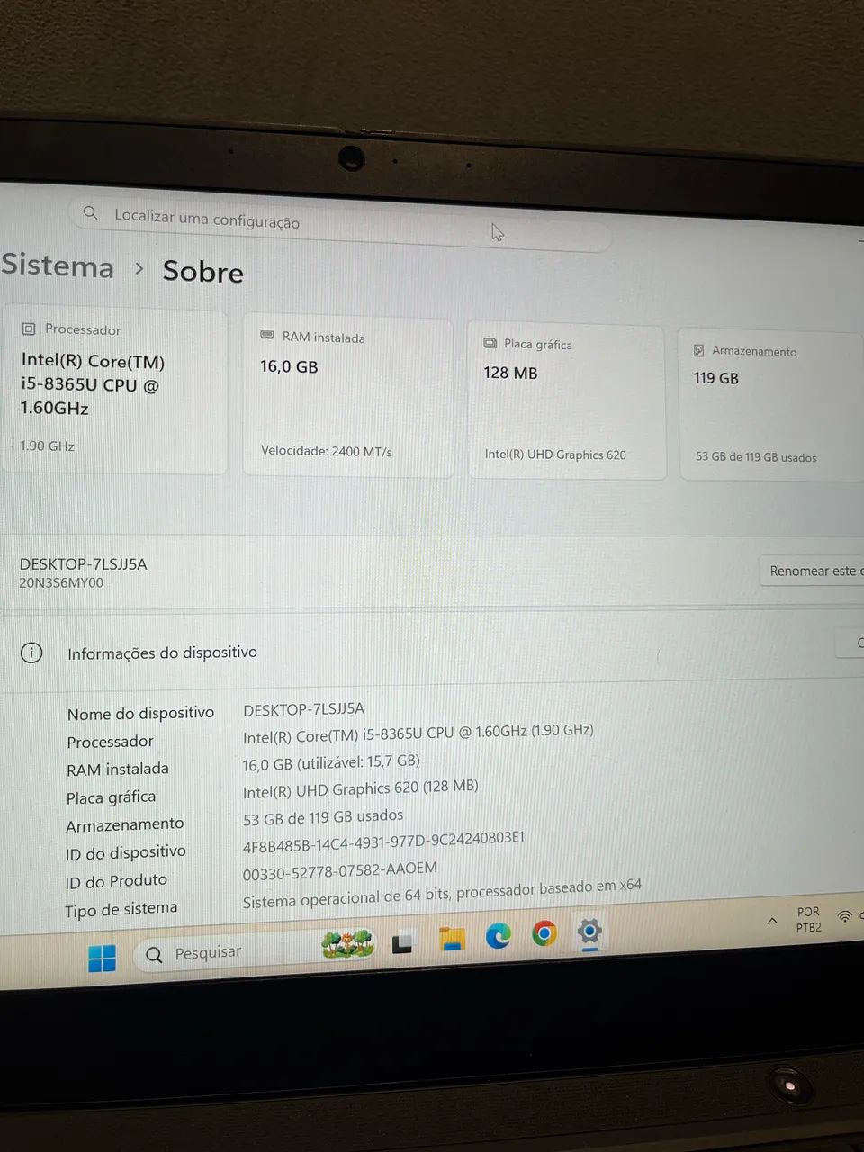 Notebook Dell i7- 11