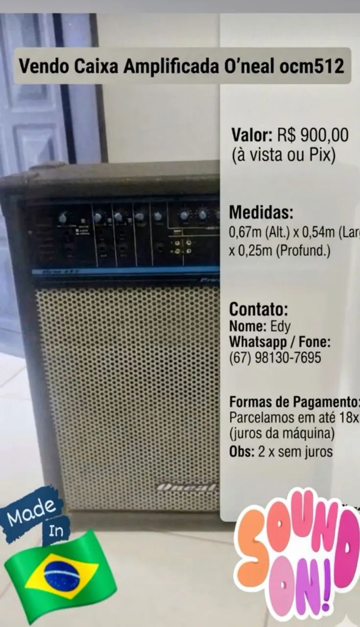 Caixa amplificada O'neal OCM 520 - Foto 3