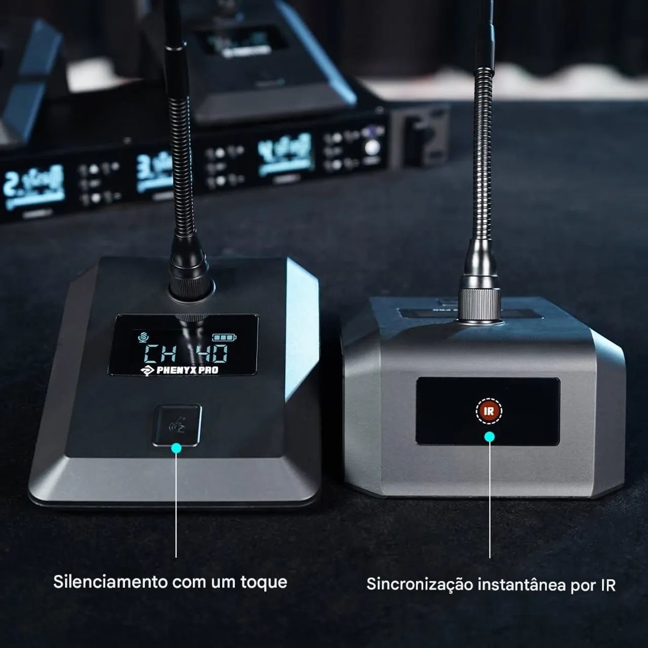 Sistema Quadruplo de Microfone Sem Fio Gooseneck para Conferências - Foto 2