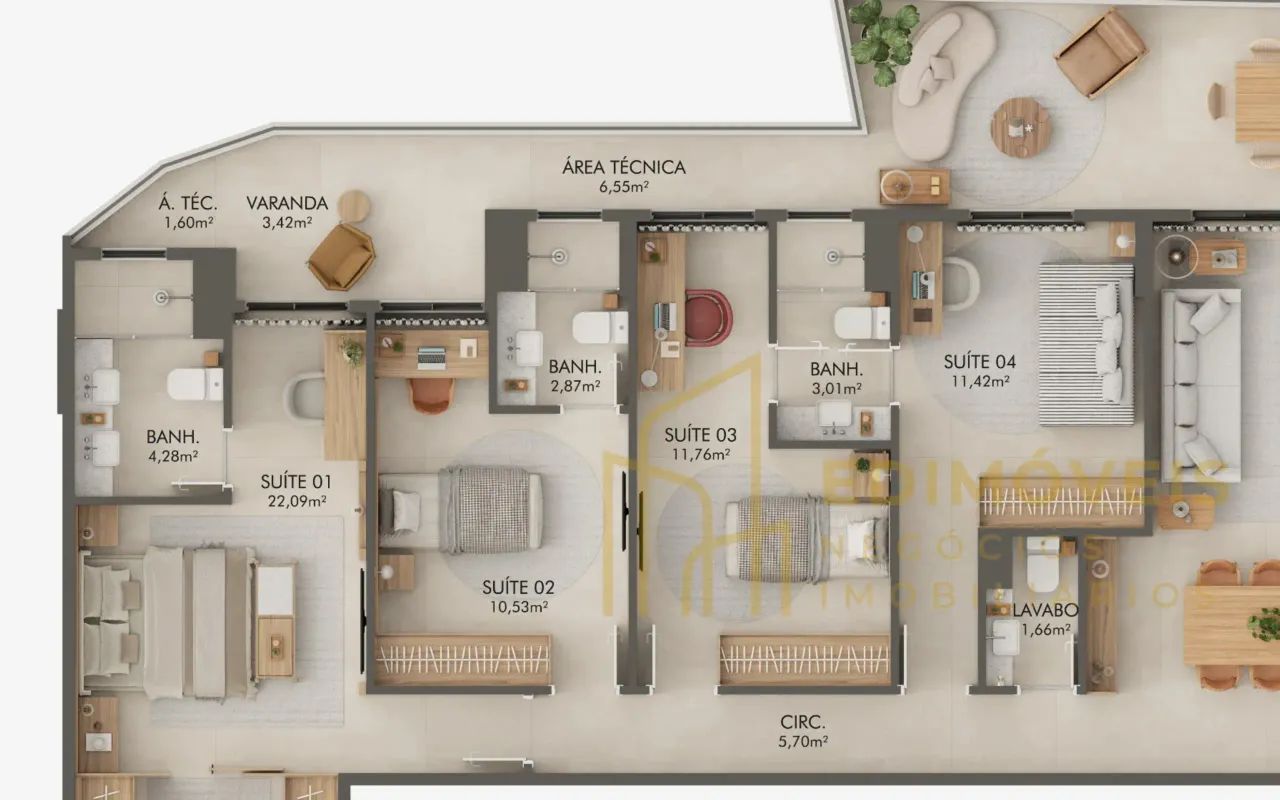 Barro Vermelho: Apartamento com design sofisticado e áreas de lazer incríveis - Foto 3