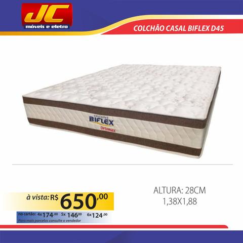 Colchão d45 de casal novo biflex