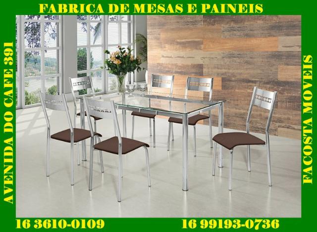 Mesa cromada com 6 cadeiras facosta só 998,00 a vista - Foto 2