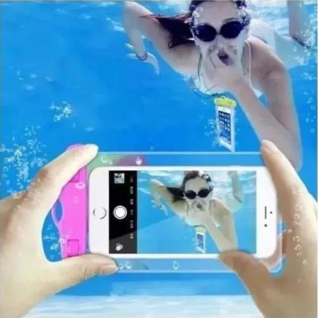 Capa Bolsa Para Celular A Prova D´água Impermeável Até 6.5 it-blue le -3701 piscina, praia - Foto 4