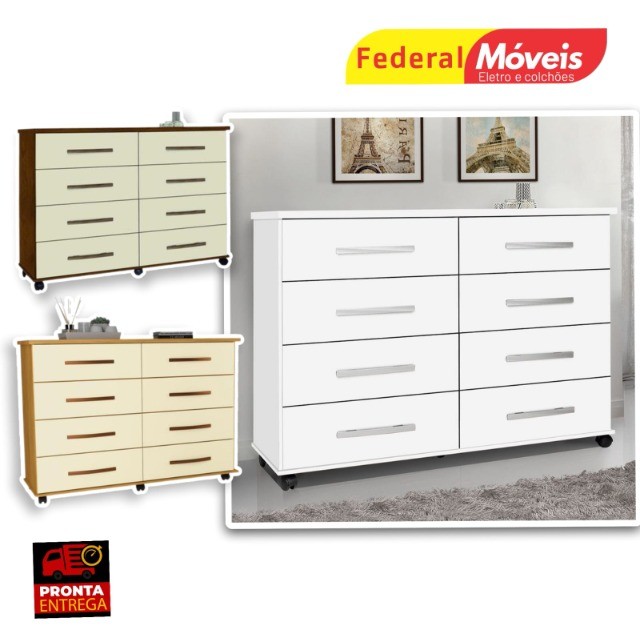 Cômoda Jade 8 Gavetas - Ultimas Peças - Fazemos Entrega