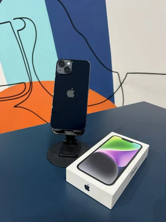 iPhone 14 128GB Preto Saúde de bateria 93% Garantia Apple 03-25 R