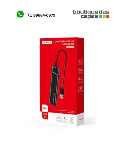 CAPA CASE P SSD M.2 SATA MVMe USB 3.1 TIPO C TOMATE MCS-M231 - Foto 3