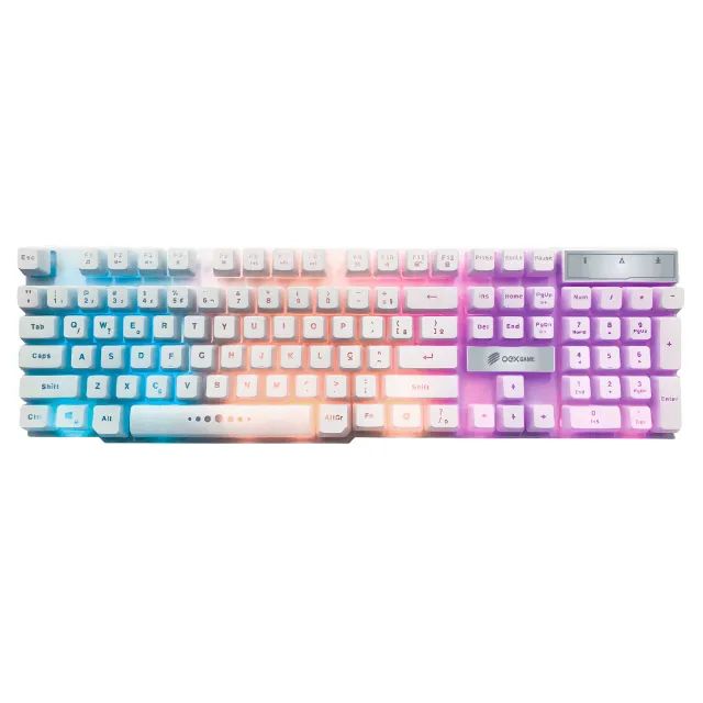Combo Gamer Thunder Branco 4 Em 1 Headset + Teclado Rainbow + Mouse e Mousepad TM306 - Oex - Foto 4