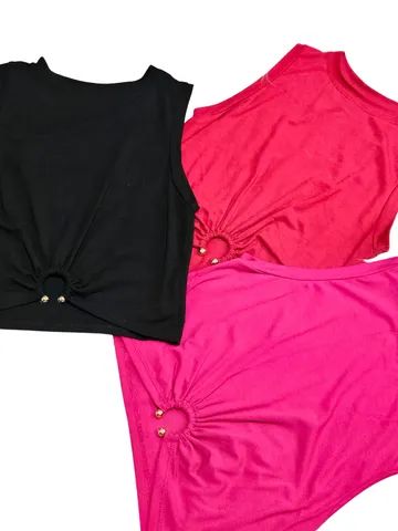 Blusa Moda Feminina Cropped Regata Visco Lycra Lançamento Tendência - Foto 5