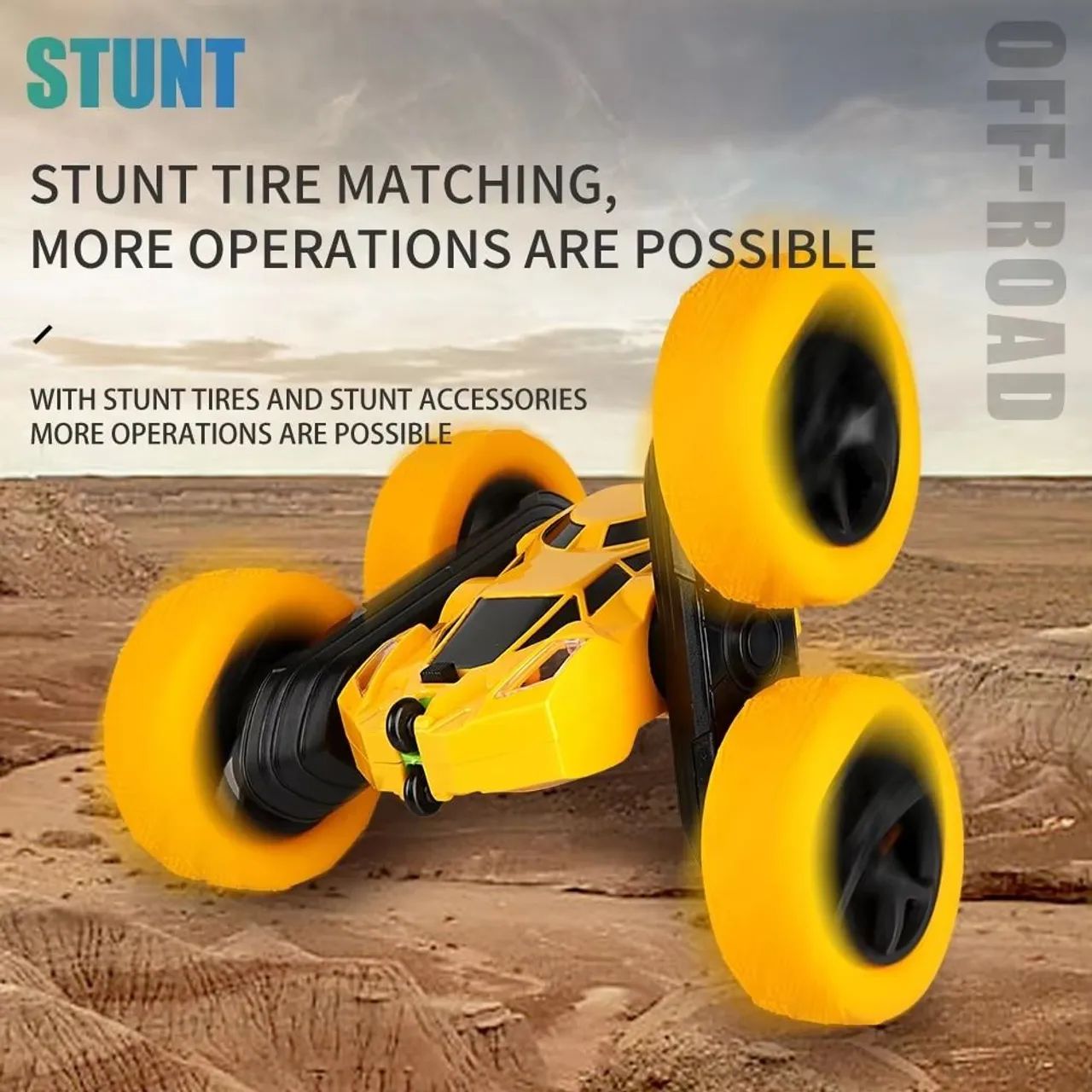 Carro de controle remoto Sided Stunt Car, rotação de 360 graus