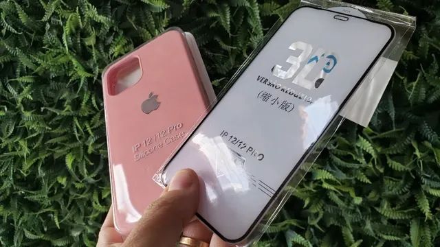 Capinha Silicone iPhone 12 Pro Max Rosa Claro + Película 3D - Foto 3