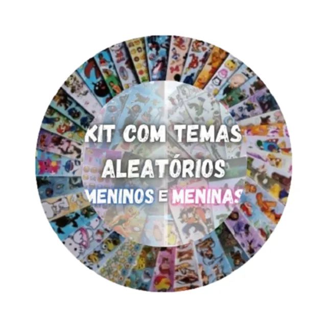 50 cartelas adesivo sticker temas menino e menina aleatórios 