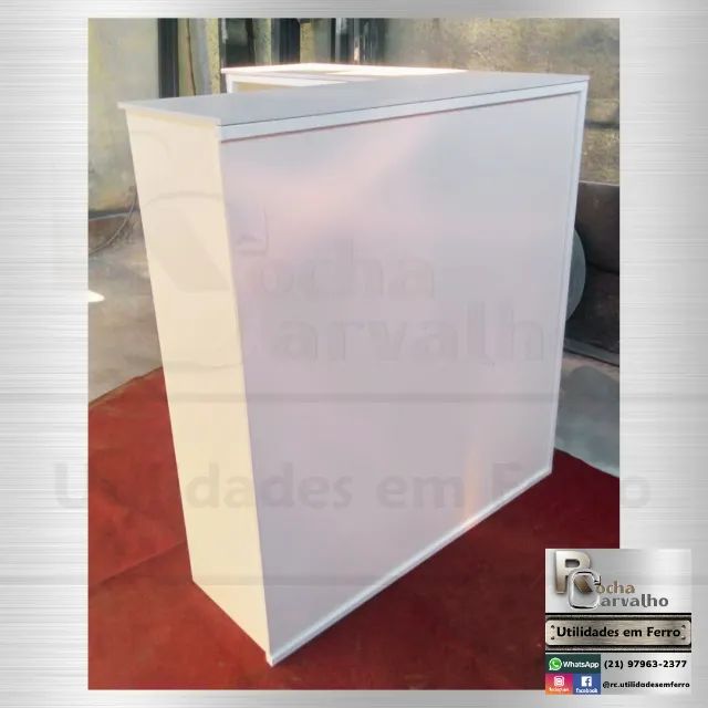 Balcão 2 Lados Metalon e MDF Branco. Sob Encomenda. Orçamos sob medida. - Foto 3